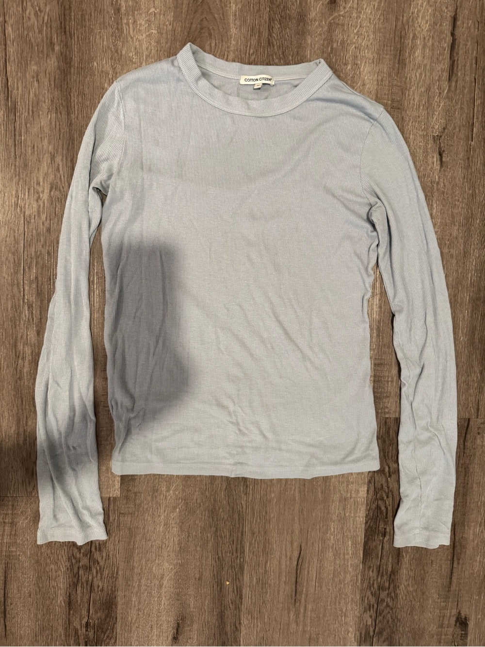 Cotton Citizen Light Blue Long Sleeve thermal Top size medium